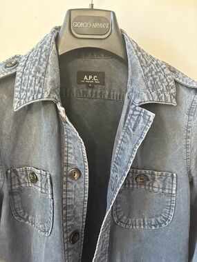 A.P.C. Slate Blue Cotton Shirt Jacket dress
